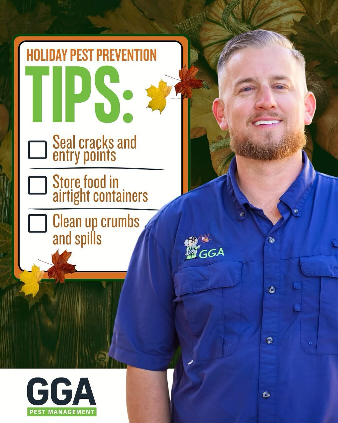 As you’re preparing Thanksgiving dinner or digging out your holiday décor, keep an eye out for a few visitors you didn’t invite:

🐁 Mice and rats looking for warmth and leftovers
🪳 Roaches hiding in kitchens and tucked-away corners
🕷️ Spiders and ants showing up around doors, windows, and pantries

The good news, you can enjoy the holidays without sharing your home with pests.

A few quick prevention reminders:
• Seal any cracks or openings around the home
• Keep food stored in airtight containers
• Clean up crumbs and spills to remove attractants

And if you want a stress-free, pest-free holiday season… we’re just a phone call away. 😄

