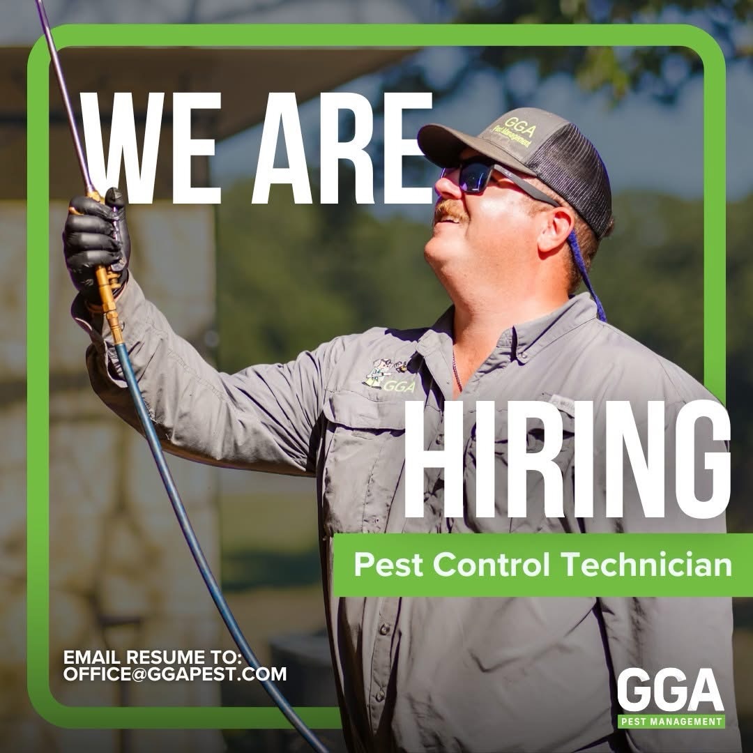 We’re growing and adding to the team 👇
🕷️𝙉𝙤𝙬 𝙃𝙞𝙧𝙞𝙣𝙜: 𝙋𝙚𝙨𝙩 𝘾𝙤𝙣𝙩𝙧𝙤𝙡 𝙏𝙚𝙘𝙝𝙣𝙞𝙘𝙞𝙖𝙣

Looking for something hands-on with a solid crew? This might be for you.

What you need:
✔ Pest control experience is a plus (but not required, we’ll train you)
✔ High school diploma or equivalent
✔ Able to pass background + drug screening
✔ Show up, work hard, have a good attitude

If that sounds like you, we’d love to talk.

📩 Send your resume or questions to: office@ggapest.com


