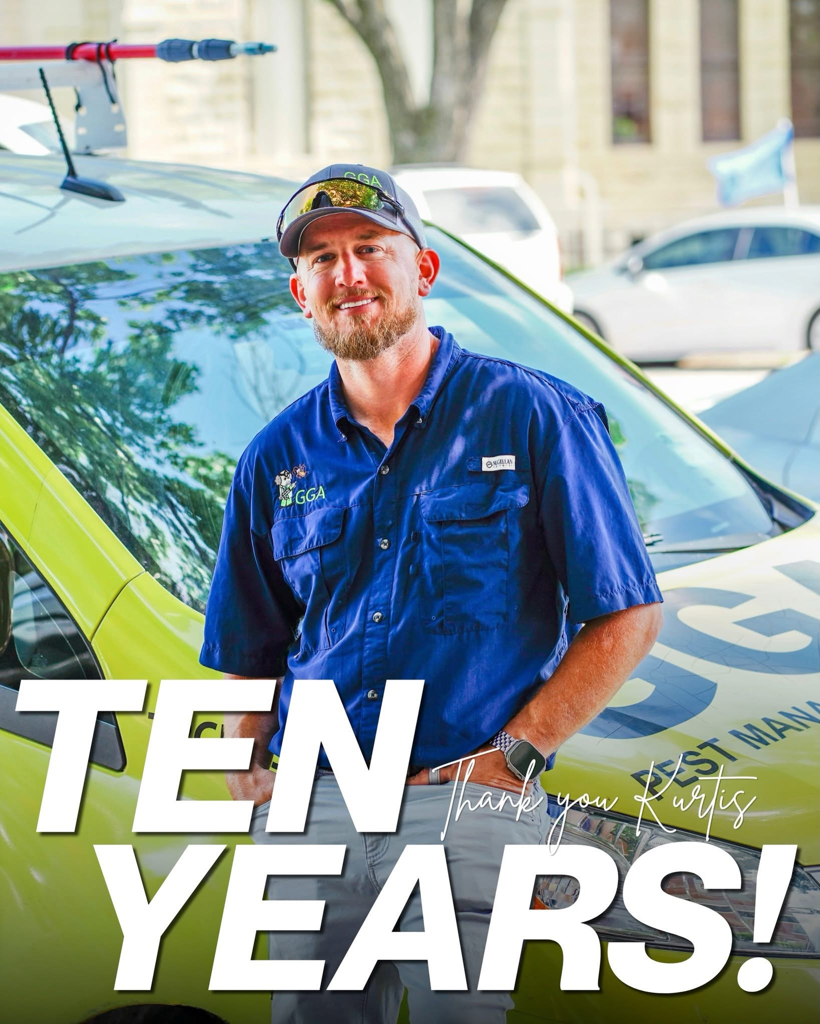 10 YEARS OF KURTIS! 🎉🎉

Kurtis has been such a huge part of our team over the years and is someone we can always count on no matter what’s going on. He’s the kind of person that’s always willing to help, always goes above and beyond, and genuinely cares about both our team and our customers. 💚

Many of our customers have gotten to know him through both sides of our business, GGA Pest Management and Lighting by GGA, where he serves as our Lighting Manager and Pest Control Sales Technician/Certified Applicator. Whether he’s managing lighting projects, helping customers in the field, or sharing his knowledge with the team, he gives 100% to EVERYTHING he does.

We’re incredibly thankful for the last 10 years, his loyalty to GGA, and the impact he’s made on so many people along the way. 👏


