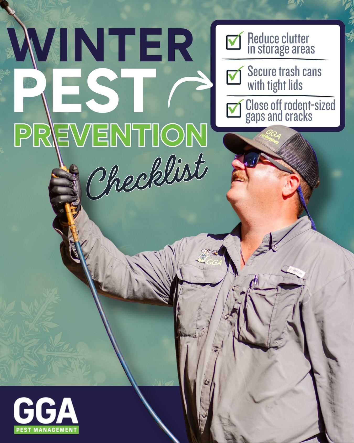 Winter pests love a warm place to hide, but a few simple steps can make a big difference. ❄️🐭 Reduce clutter, secure your trash, and close off those tiny entry points before rodents make themselves at home. 

Fun fact: a mouse only needs about a ¼-inch gap, roughly the size of a dime or a pencil, to squeeze inside.

If you want a hands-off solution, we’ve got you covered - our Winter Exclusion Services are currently 25% OFF! 

Winter Exclusion Service Includes:
✅ Comprehensive full-home inspection
✅ Sealing cracks, vents, pipes, and gaps
✅ Installing or reinforcing door sweeps
✅ Blocking access to attic and roof lines

Get a free inspection 👉 ggapest.com 

