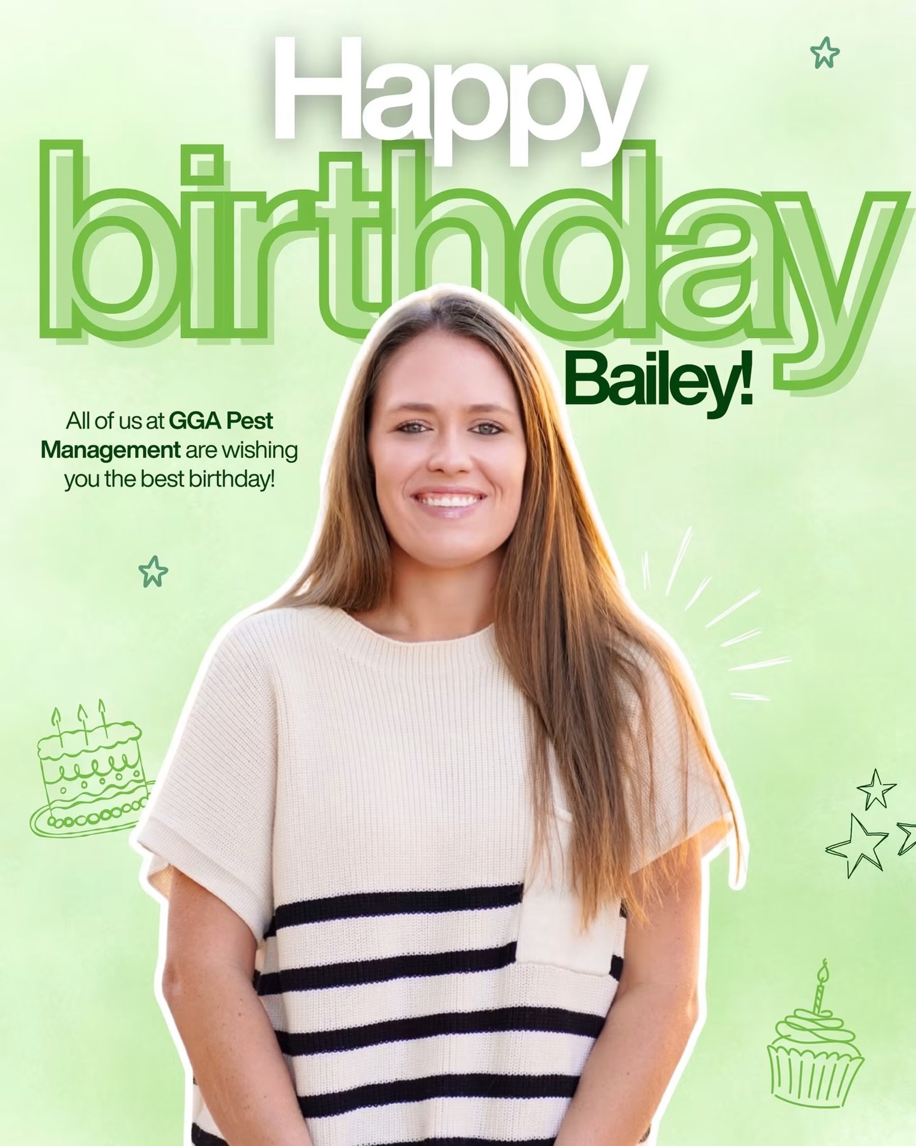 🎉 Help us wish Bailey a very happy birthday!

As our Operations Manager, Bailey is at the heart of so much that happens at GGA Pest Management. She works tirelessly behind the scenes to keep everything moving, and we’re incredibly thankful for everything she does.

Let’s celebrate Bailey by wishing her a happy birthday in the comments! 🎂👇

