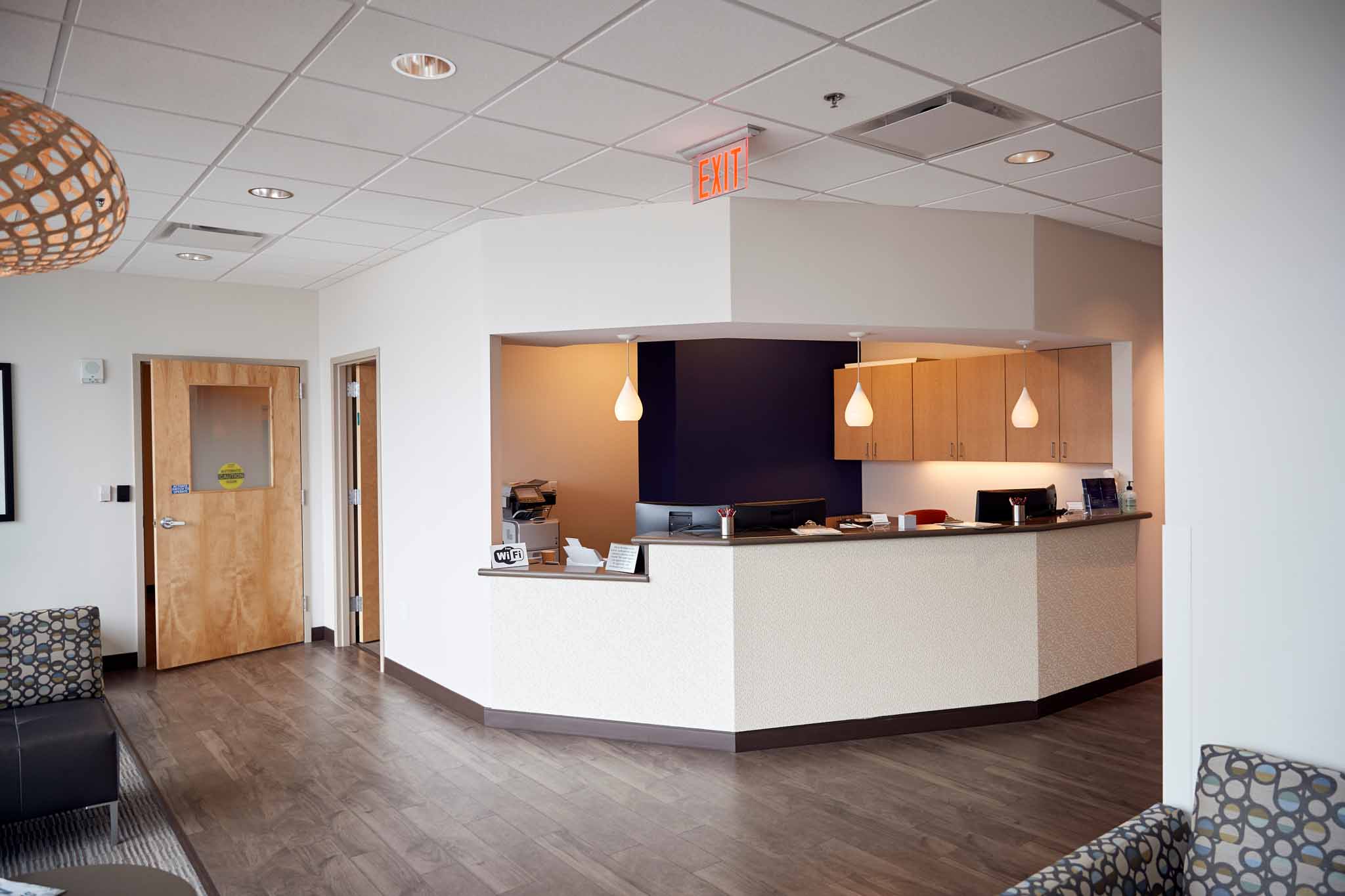 An image of an empty medical facility waiting room.